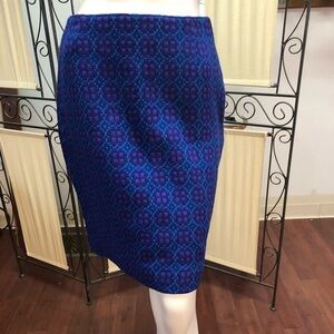 Blue and purple wool skirt.